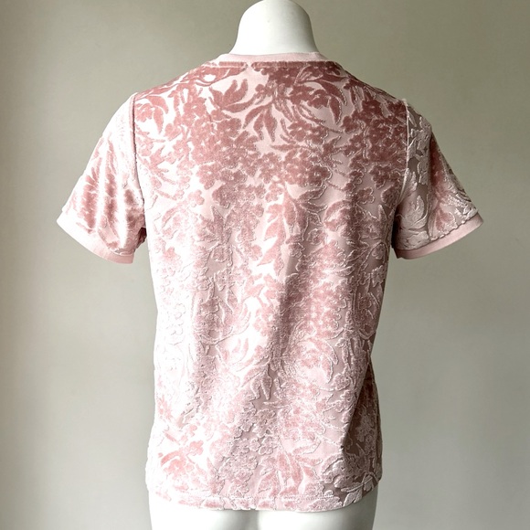🌼 a . new day by Target Dusty Rose Crushed Velvet Floral Tee, S - Picture 5 of 6